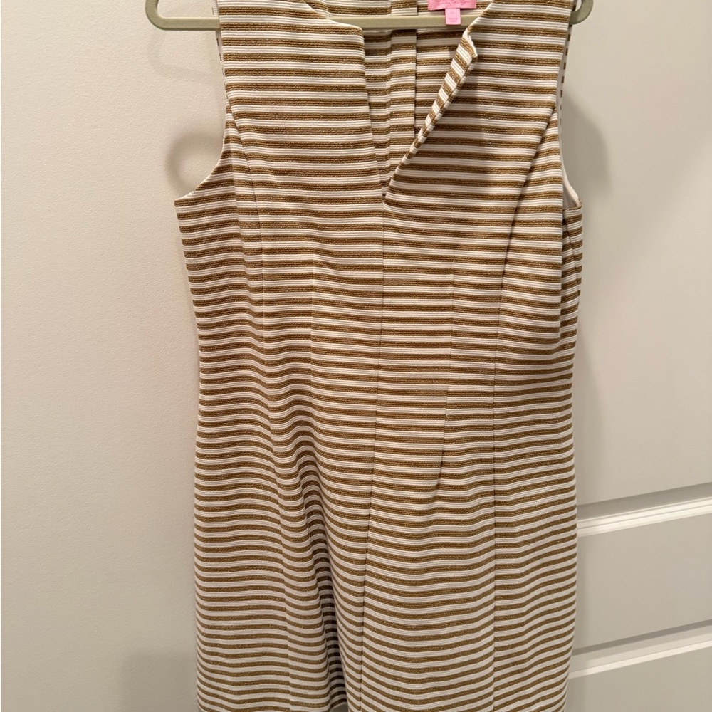Lilly Pulitzer Brown and White Striped Dress